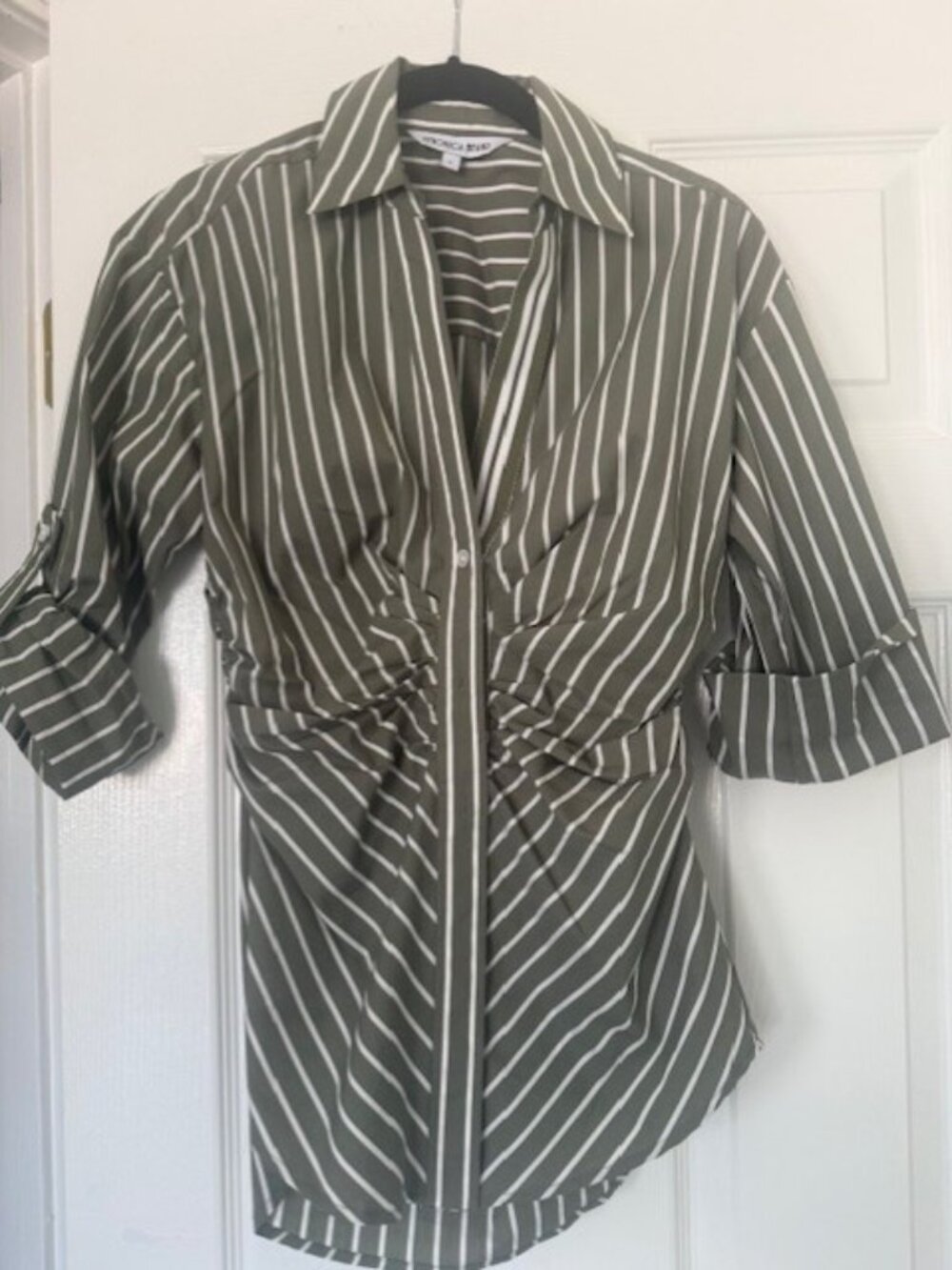 Veronica Beard Women's Devra Stripe Ruched Shirt- Size 0